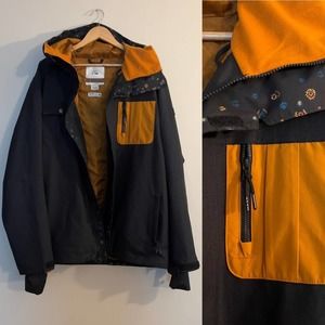 Quicksilver 10K Black Orange Snow Ski Jacket Size M